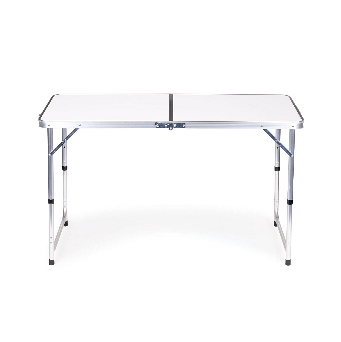 Сгъваема алуминиева къмпинг маса 120x60х61/70 см, регулируема, бяла