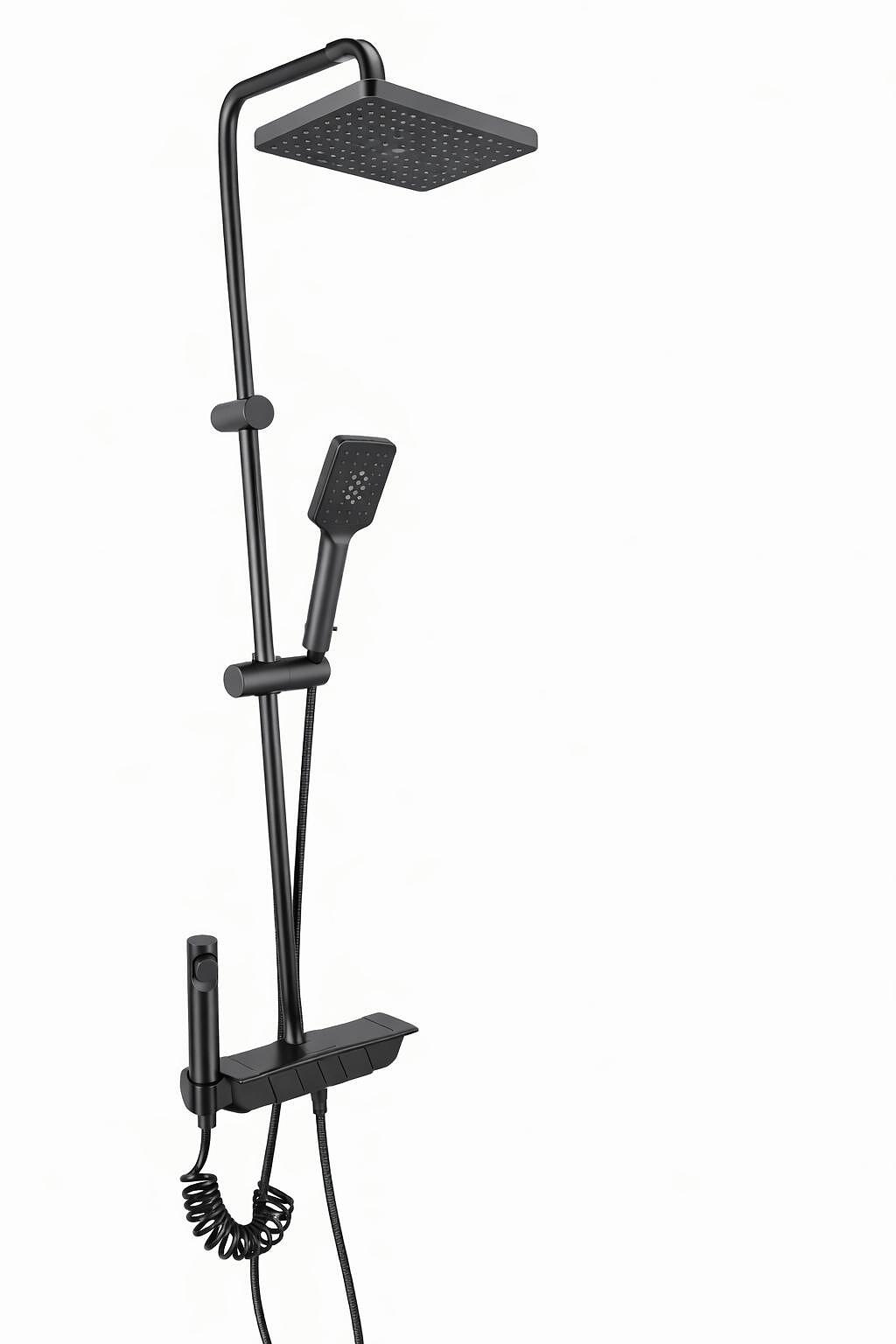 Душ система LUX с терморегулатор, пита, слушалка и хигиенен душ – Gunmetal мат