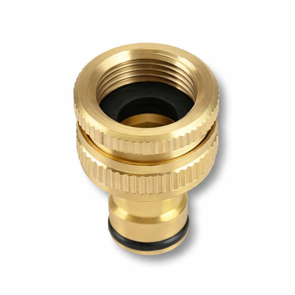 Месингов щуцер за градински маркуч 1/2” – 3/4” с бърза връзка