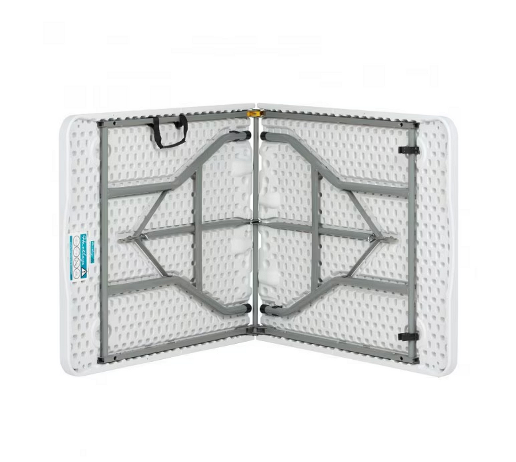 Пластмасова къмпинг маса 155x75x75 см, сгъваема, бяла