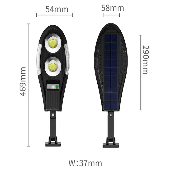 Соларна LED лампа 100W със сензор, за външна употреба и дистанционно