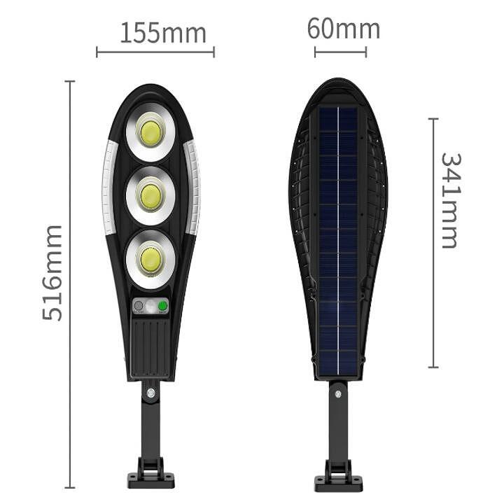 Соларна LED лампа 150W със сензор, за външна употреба и дистанционно