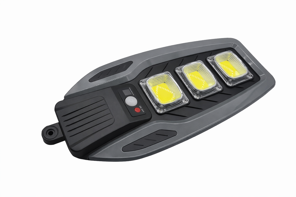 Соларна LED лампа 100W със сензор, за външна употреба и дистанционно